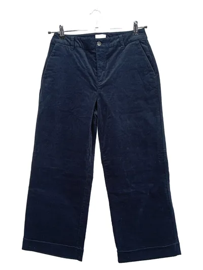 s.Oliver Cordhose Damen Gr. 36 Blau Weites Bein Culotte Baumwolle