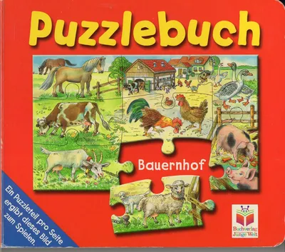 Buchverlag Junge Welt Steckpuzzle Bauernhof Pferd Schaf Schwein Kinder