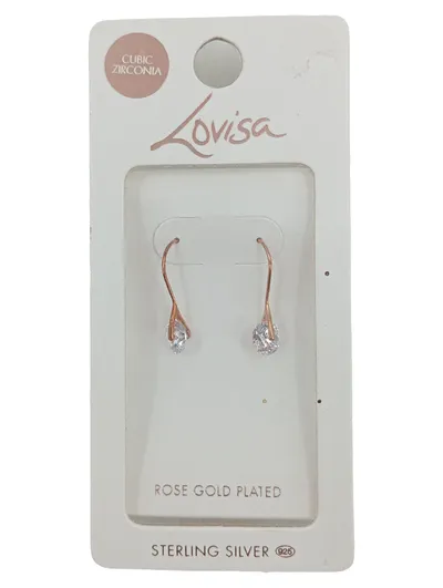 Lovisa Damen Ohrringe Sterling Silber Roségold Zirkonia Elegant