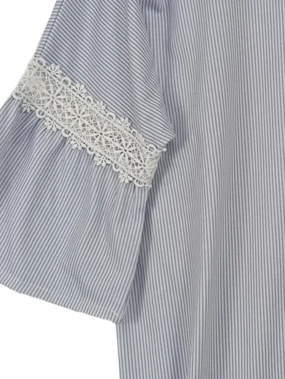 BEST CONNECTIONS Damen T-Shirt 38 Gestreift mit Spitze Mehrfarbig