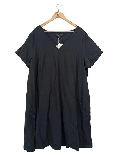 Zizzi Damen Freizeitkleid Gr. 42/XL Schwarz Casual Baumwolle