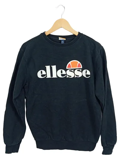 Ellesse Damen Sweatshirt Gr. 36/S Schwarz Casual Logo Print Baumwolle