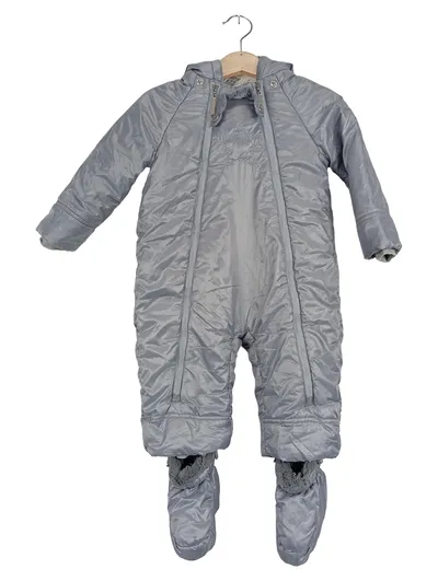 Bellybutton Kinder Schneeanzug Overall Gr. 74 Grau Gesteppt Kapuze Praktisch