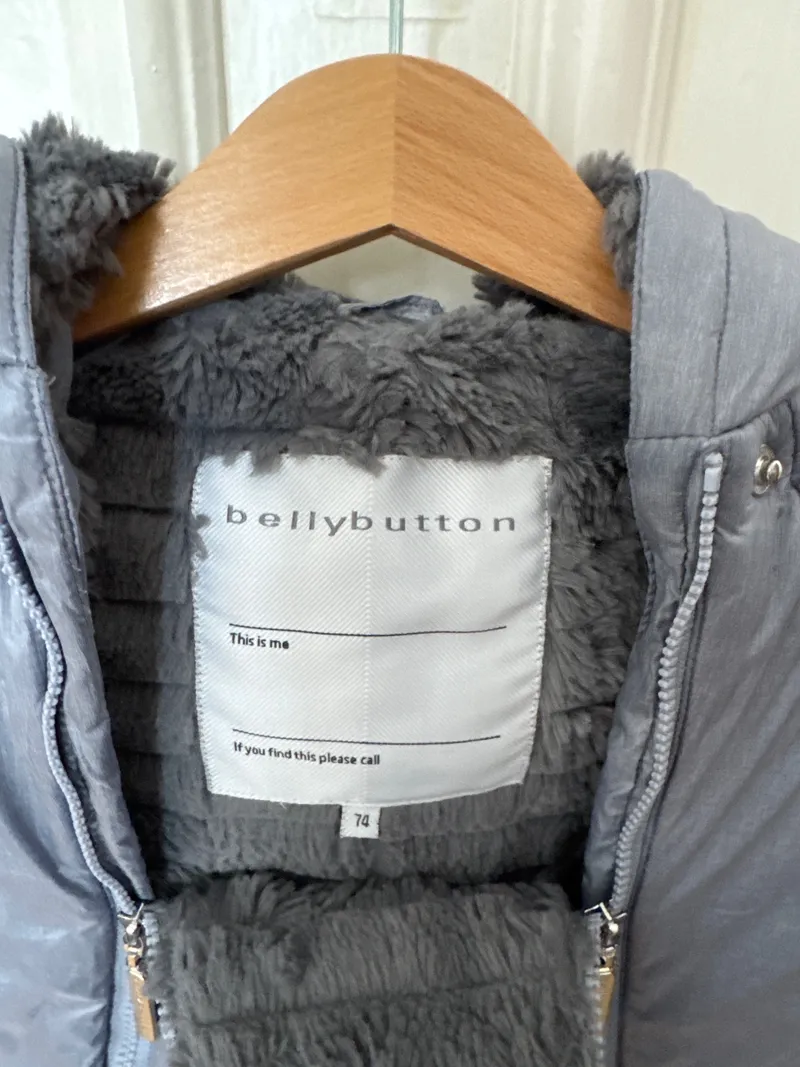 Bellybutton Kinder Schneeanzug Overall Gr. 74 Grau Gesteppt Kapuze Praktisch 4