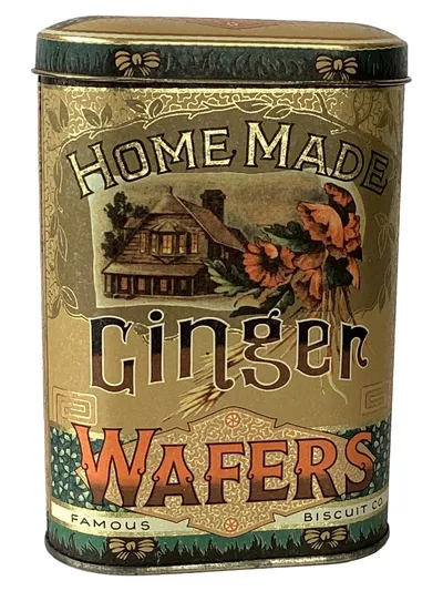 DAHER Vintage Blechdose Ginger Wafers Keksdose Vorratsdose Mehrfarbig