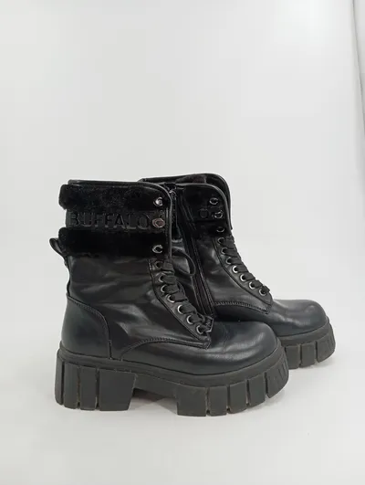 Buffalo Damen Plateau Stiefel Gr. 37 Schwarz Chunky Boots Streetwear
