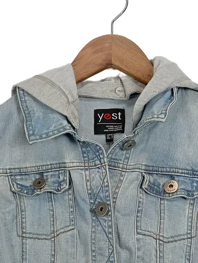 Yest Damen Jeansjacke mit Kapuze Gr. 36/S Blau Casual Denim Jacke