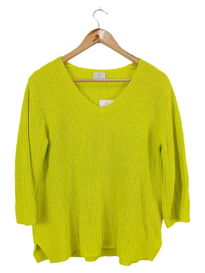 Kaffe Damen Strickpullover V-Ausschnitt Gelb Gr. 36/S Casual