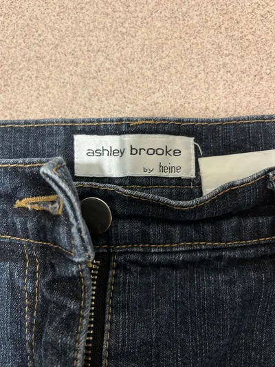 Ashley Brooke Damen Jeansrock Gr. 38 M Blau Casual Midirock