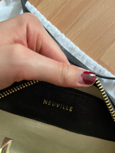 NEUVILLE Damen Umhängetasche Leder Schwarz Klein Casual Alltag