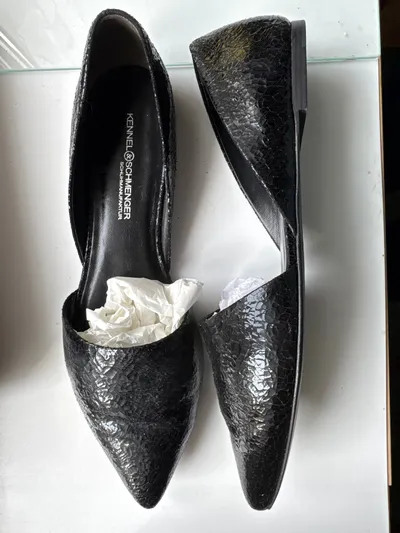 Kennel & Schmenger D'Orsay Slipper Damen Leder Schwarz Gr. 41 Elegant