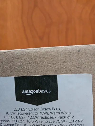 AmazonBasics LED E27 10,5W 75W Ersatz Warmweiß 2er Pack Leuchtmittel
