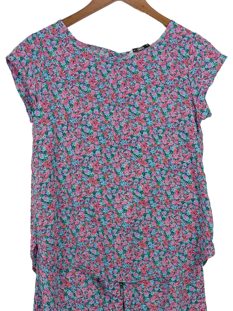 ONLY Damen Twin Set Blumenmuster Mehrfarbig Gr. 34/XS Shirt & Hose Casual 2