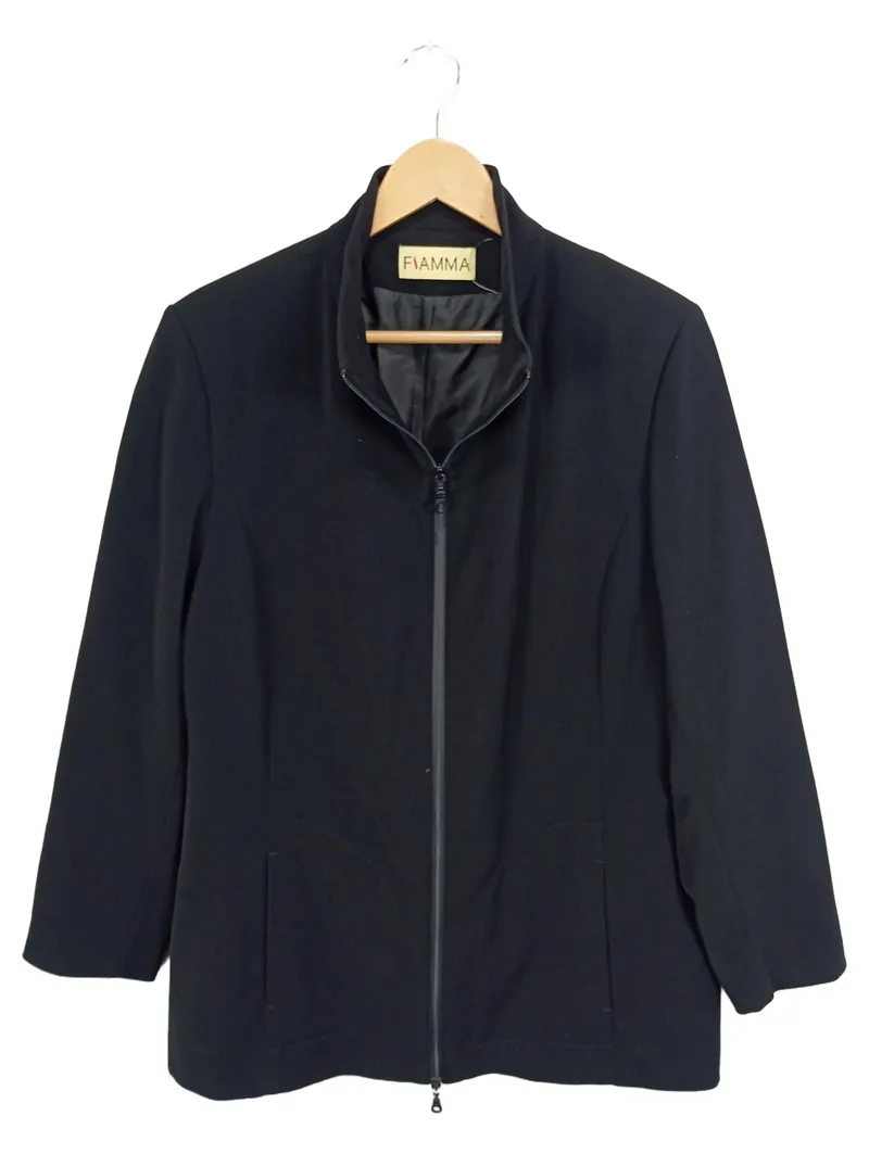 Fiamma Damen Winterjacke Klassisch Uni Schwarz 44/XXL Polyester 1