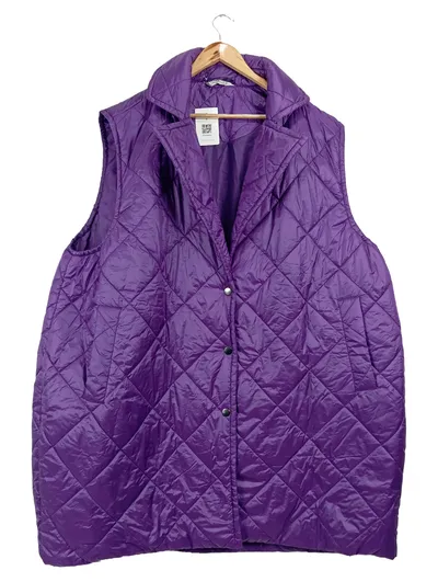 Studio Unfold Steppweste Damen Gr. 56 3XL Lila Weste Gesteppt Übergang Casual
