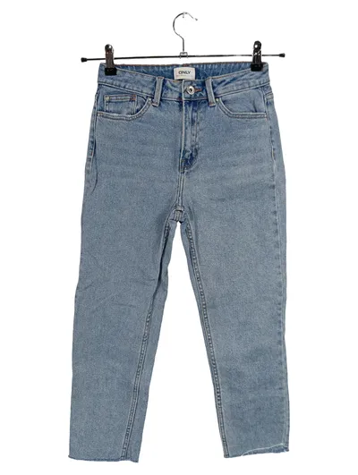 ONLY Mom Jeans Damen Gr. 25/30 Hellblau High Waist Denim Hose