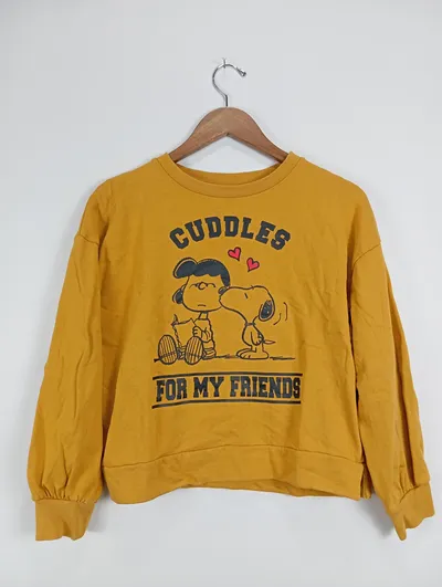PEANUTS Kinder Sweatshirt Gelb Gr. 164 Lucy & Snoopy Casual Print