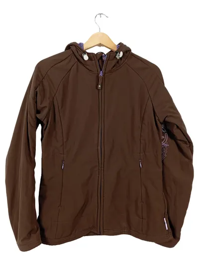 ZIENER Damen Softshelljacke Gr. 40 Braun Kapuze Outdoor Jacke