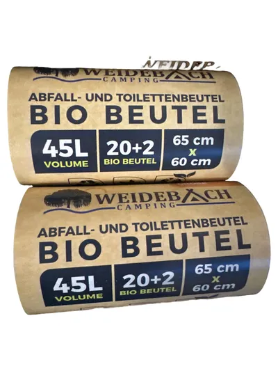 Weidebach Camping Kulturbeutel Bio Beutel 44 Stück Braun Outdoor