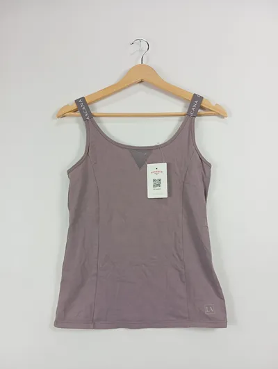 LASCANA Damen Top Lila Gr. 38 Basic Ärmellos