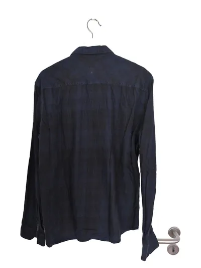 Q/S designed by Herren Business Hemd Kariert Blau Langarm Baumwolle Gr. 50 L