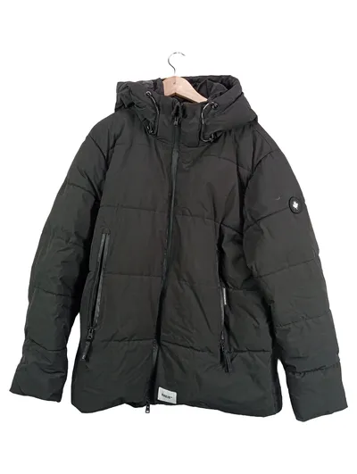 Khujo Herren Steppjacke Winterjacke Schwarz Kapuze Gr. XL