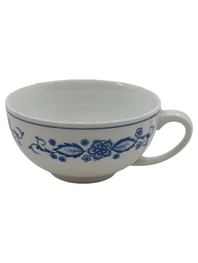 Triptis Porzellan Teetasse Weiß Blaues Blumenmuster Traditionell 200ml