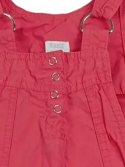 KANZ Mädchen Latzkleid Gr. 128 Pink Uni Baumwolle Freizeitkleid