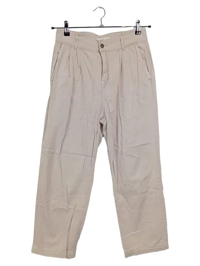 MNG Damen Stoffhose Gr. 38 Beige Casual Hose