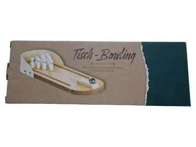 DEPOT Tisch-Bowling Spiel Miniatur Holz Mehrfarbig