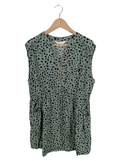 Apricot Damen Freizeitkleid Grün Tierdruck Casual Gr. 42;XL