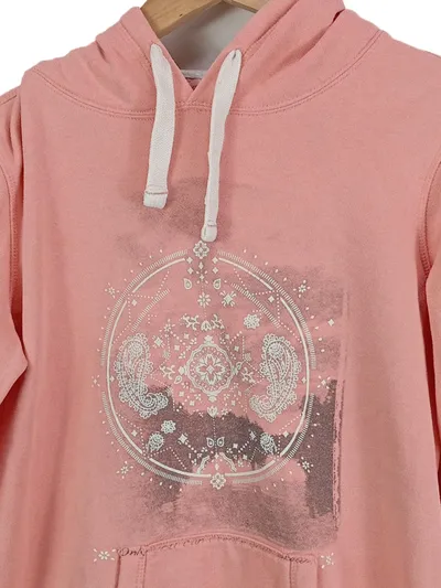 ROXY Damen Kapuzenpullover Hoodie Gr. 36/S Rosa Casual mit Print