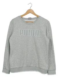 Puma Damen Pullover Sweatshirt Gr. 40/L Grau Meliert Logo Sportlich 1
