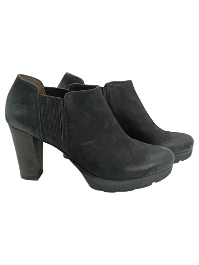 Paul Green Damen Stiefeletten Gr. 7 Schwarz Elegant Leder Plateau