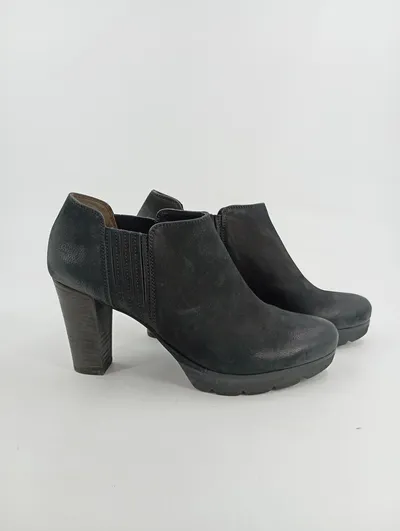 Paul Green Damen Stiefeletten Gr. 7 Schwarz Elegant Leder Plateau