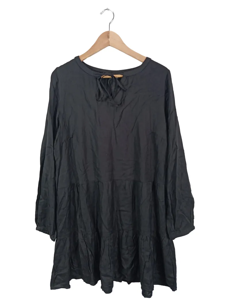 Ernsting's family Damen Freizeitkleid Gr. 40/L Schwarz Feminin Viskose 1