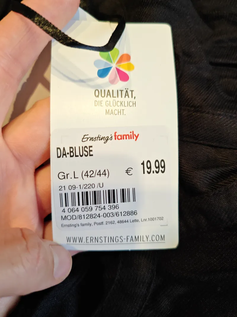 Ernsting's family Damen Freizeitkleid Gr. 40/L Schwarz Feminin Viskose 4
