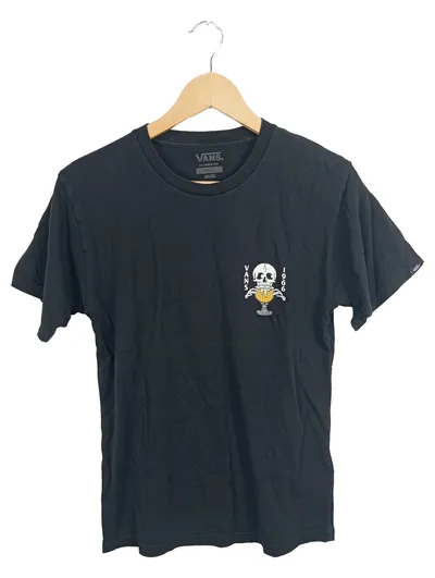 Vans Damen T-Shirt Totenkopf Motiv Gr. 36 Schwarz Streetwear