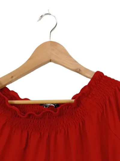 Blind Date Casual Damen Bluse Gr. 36/S Rot Carmen Off-Shoulder