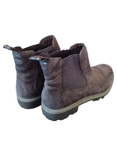 Tamaris Chelsea Boots Damen Gr. 40 Blau Leder Stiefelette Ankle Boot