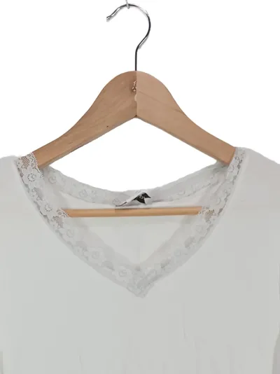 MIAMODA Damen Unterhemd mit Spitze Viskose Weiß Gr. 40