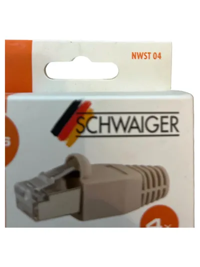 Schwaiger Netzwerkstecker CAT6 RJ45 Stecker Standard 4er Pack Beige