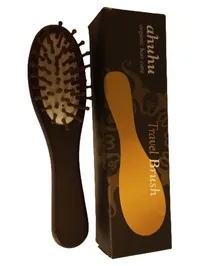 ahuhu Travel Brush Haarbürste Damen Elegant Braun 17cm 1