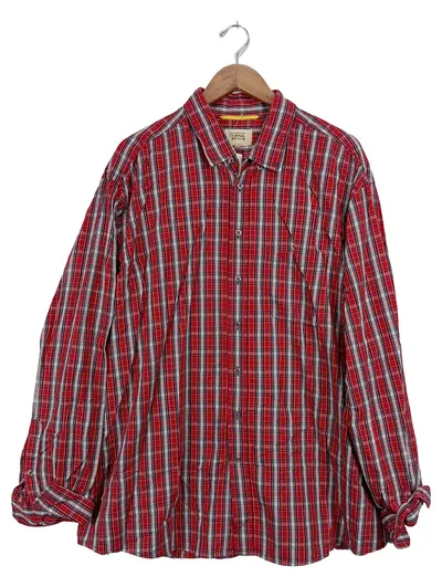 Camel Active Herren Freizeithemd Kariert Rot Langarm Baumwolle Gr. 54 XXL