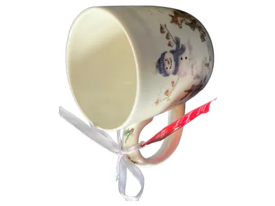 Royal Worcester Wrendale Tasse Unterteller Schneemann Fuchs Weihnachtlich