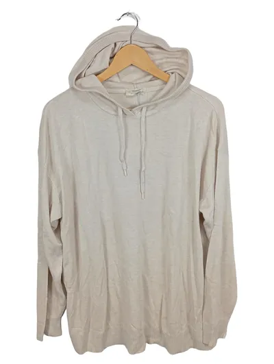 Mama Damen Kapuzenpullover Hoodie Strick Beige Gr. 38/M Casual Viskose