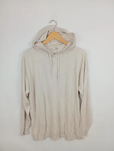 Mama Damen Kapuzenpullover Hoodie Strick Beige Gr. 38/M Casual Viskose