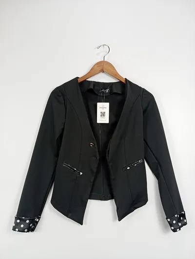 Nostalgia Damen Blazer Polka Dot Ärmel Gr. 36/S