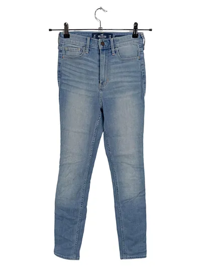 Hollister High Waist Jeans Damen W25/L28 Skinny Hellblau Stretch