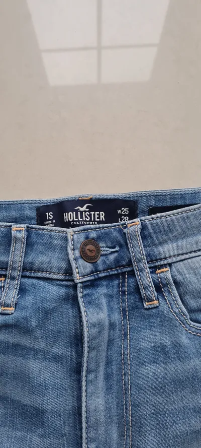 Hollister High Waist Jeans Damen W25/L28 Skinny Hellblau Stretch